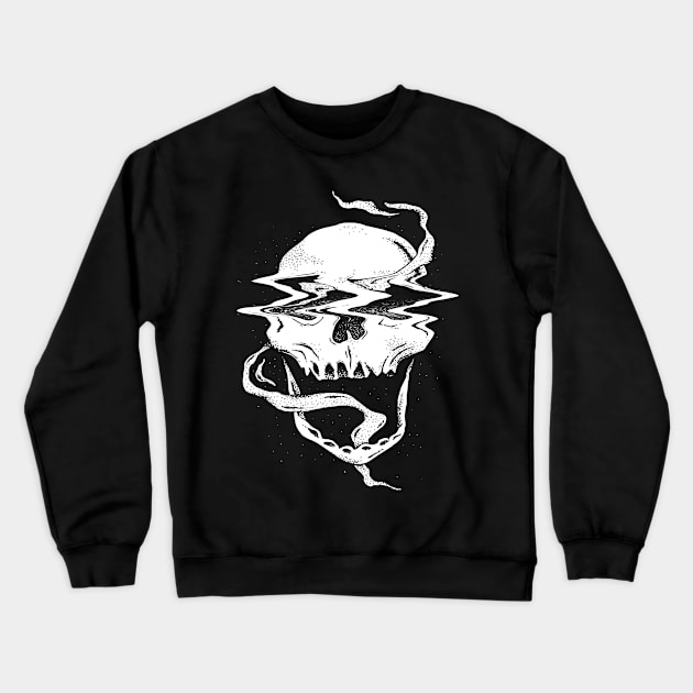 Edgy Skull Vaporwave Aesthetic Alt Indie Gothic Crewneck Sweatshirt by Alex21